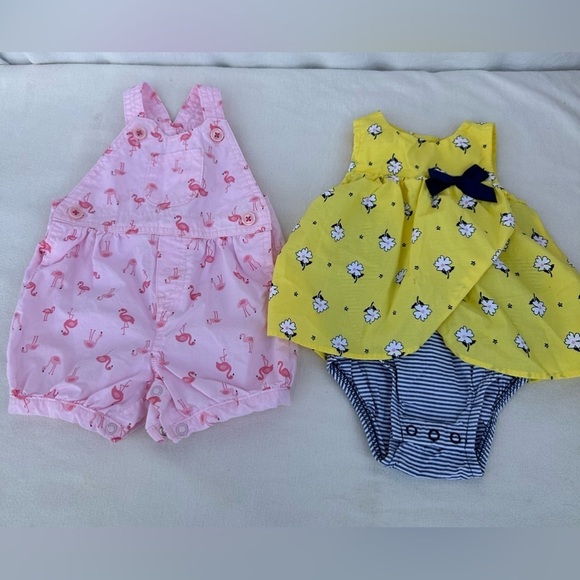 Carter's Other - Carter's Pink and Yellow Diaper Covers Accessories Lot of 2 #A1